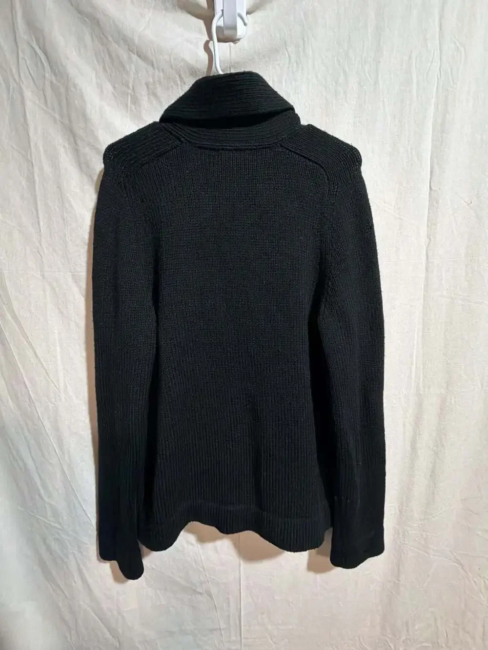 Banana Republic Extra Fine Italian Merino Wool Shawl Collar Cardigan Sweater Bla
